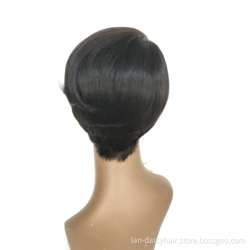 8 Inch HD Side Part Short Remy Glueless  Cheap  Pixie Cut Wholesale Virgin Brazilian Short Bob Human Hair Wigs